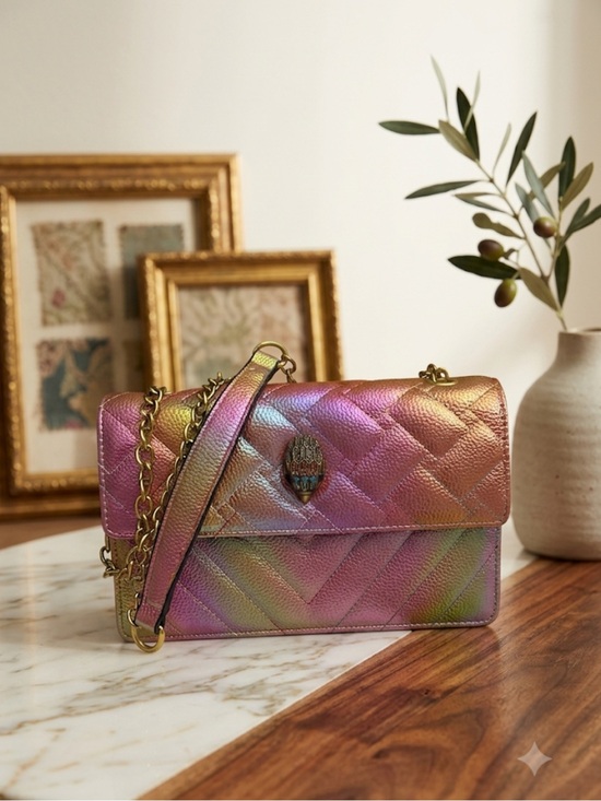Handbags - Brand New!! Iridescent Quilted Shoulder Bag in Pink-Gold